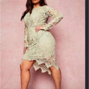 New light mint color lace dress